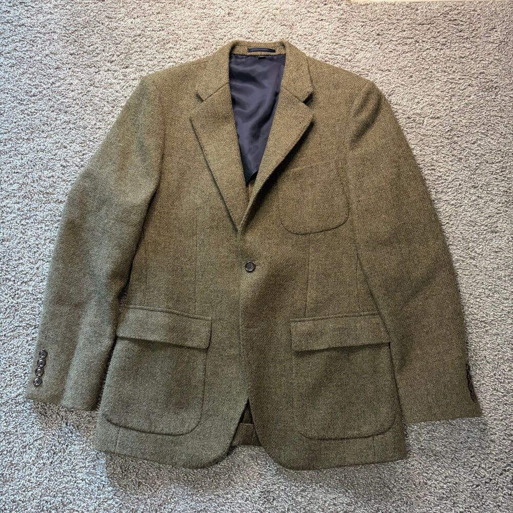 NEW J. Crew Harris Tweed Wool Blazer Herringbone Suit Jacket Men’s 38R